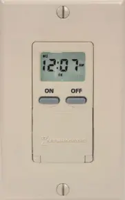 7-Day Standard Programmable Timer, 125 Vac, 15A, Light Almond 1