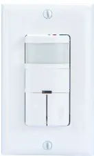 Commercial Grade Dual Load In-Wall Pir Occupancy/Vacancy Sensor, No Neutral Required, White 1