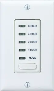 Electronic Countdown Timer, 120 Vac, 60 Hz, Preset Times 1,2,4,8 Hour, With Hold, White 1