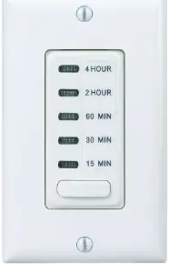 Electronic Countdown Timer, 120 Vac, 60 Hz, Preset Times 15,30 Minute,1,2,4 Hour, Without Hold, White 1