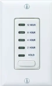 Electronic Countdown Timer, 120 Vac, 60 Hz, Preset Times 2,4,8,12 Hour, With Hold, White 1