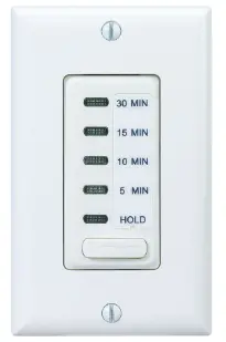 Electronic Countdown Timer, 120 Vac, 60 Hz, Preset Times 5,10,15,30 Minute, With Hold, White 1