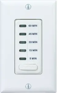 Electronic Countdown Timer, 120 Vac, 60 Hz, Preset Times 5,15,30,45 Minute,1 Hour, Without Hold, White 1