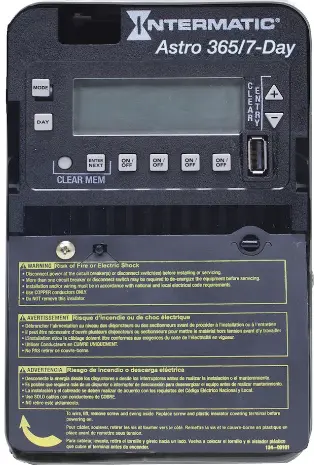 Indoor Astronomic 7-Day/365 Day 4-Circuit Electronic Control, 120-277 Vac, 4-Spst/2-Dpst, 1