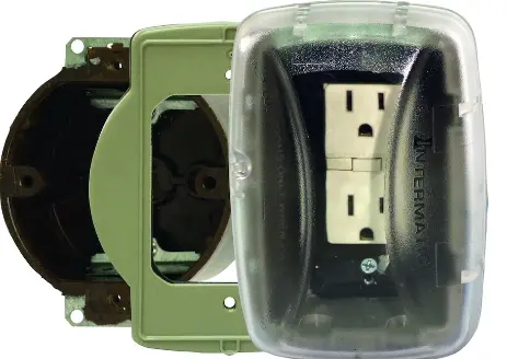 Plastic In-Use Weatherproof Cover, Single-Gang, Vrt/Hrz, 2.75" Clear, 3/0 Adapter Plate 1