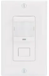 Residential In-Wall Push Button Pir Occupancy Sensor, No Neutral Required, White 1