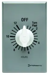 Spring Wound Countdown Timer, Commercial, 125-277 Vac, 50/60 Hz, Spst, 6 Hour Max, With Hold, Silver 1