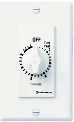 Spring Wound Countdown Timer, Decorator Style, 125-277 Vac, 50/60 Hz, Dpst, 60 Minute Max, Without Hold, White 1