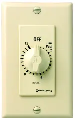 Spring Wound Countdown Timer, Decorator Style, 125-277 Vac, 50/60 Hz, Spst, 12 Hour Max, With Hold, Ivory 1