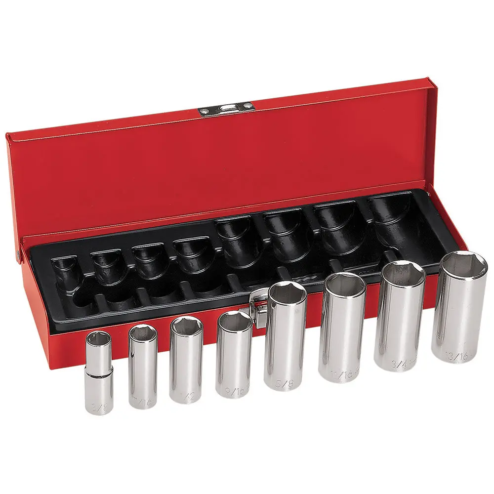 3/8-Inch Drive Deep Socket Wrench Set, 8-Piece 1