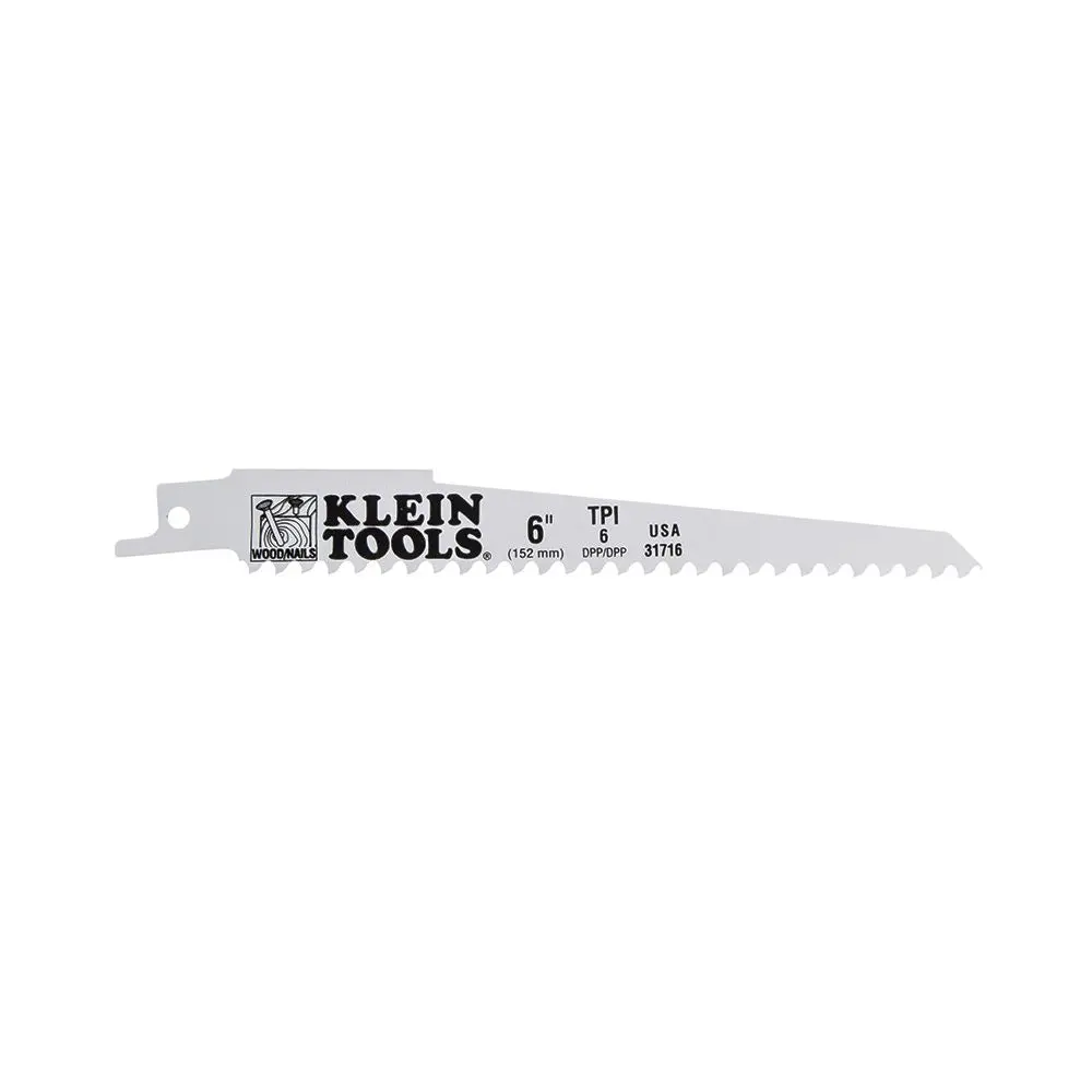 Klein Tools Reciprocating Saw Blades, 6 Tpi, 6-Inch, 5-Pack 1