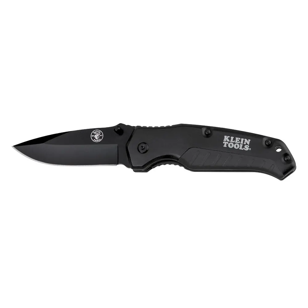 Pocket Knife, Black, Drop-Point Blade-44220 Pocket Knife 3-1/2 In Blade 440A Stainless Steel Drop Point 1