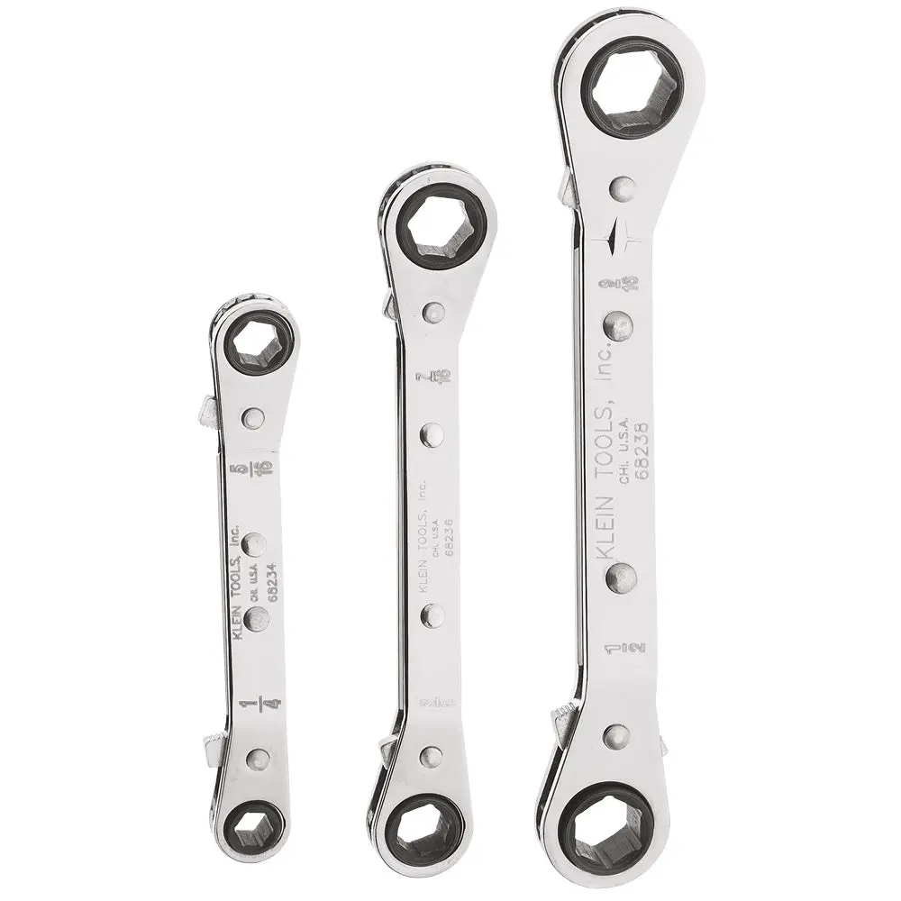 Reversible Ratchet Box Wrench Set, 3-Piece 1