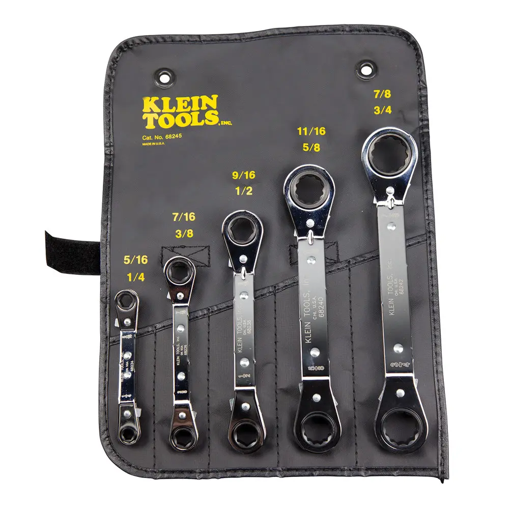 Reversible Ratchet Box Wrench Set, 5-Piece 1