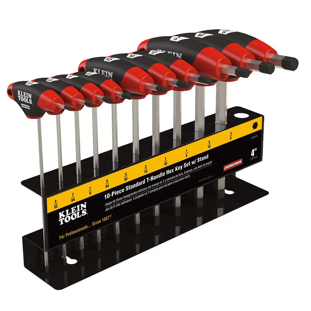 Sae T-Handle Hex Key Set, Stand, 4-Inch, 10-Piece 1