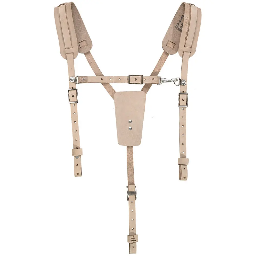 Soft Leather Work Belt Suspenders 1