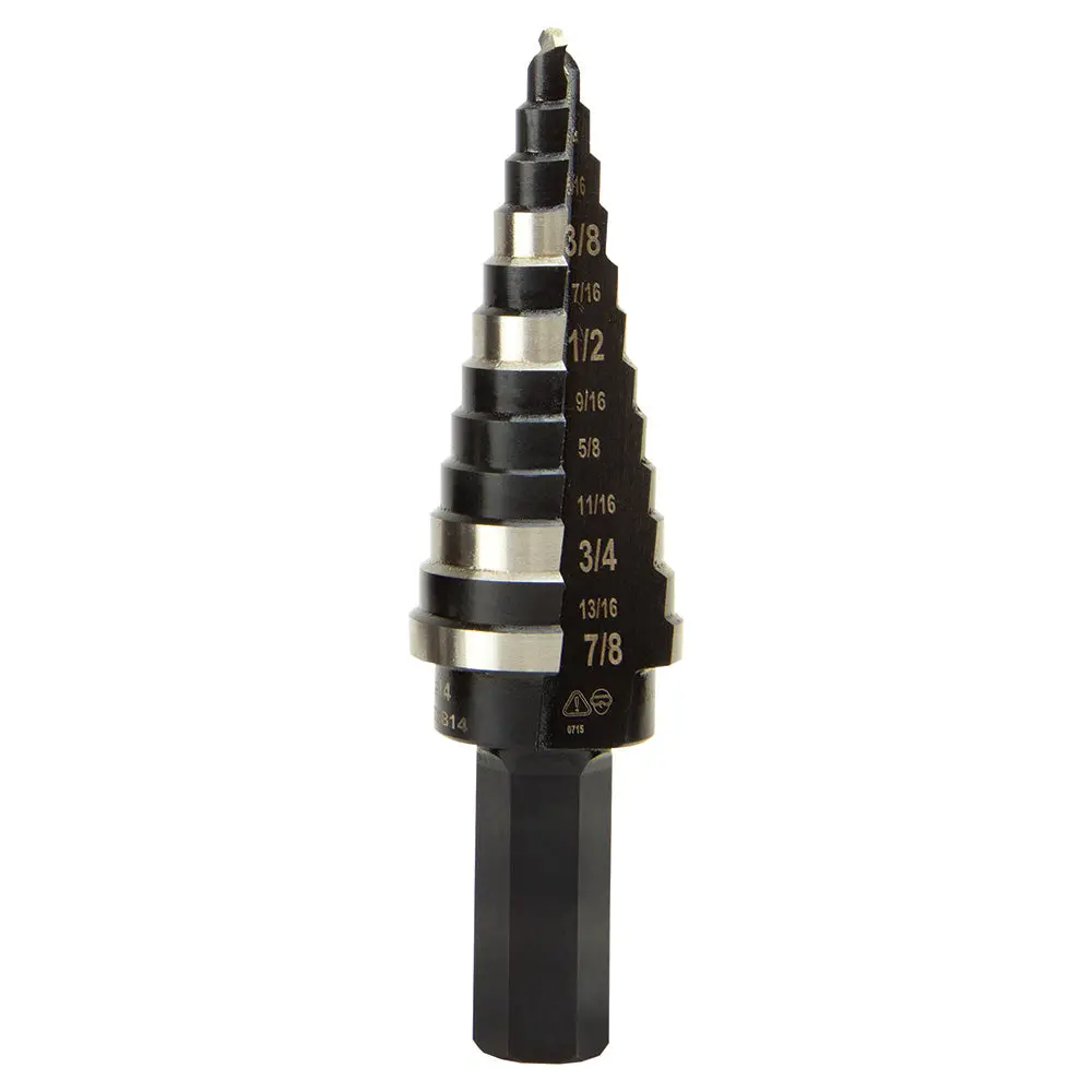 Step Drill Bit #14 Double-Fluted, 3/16 To 7/8-Inch 1