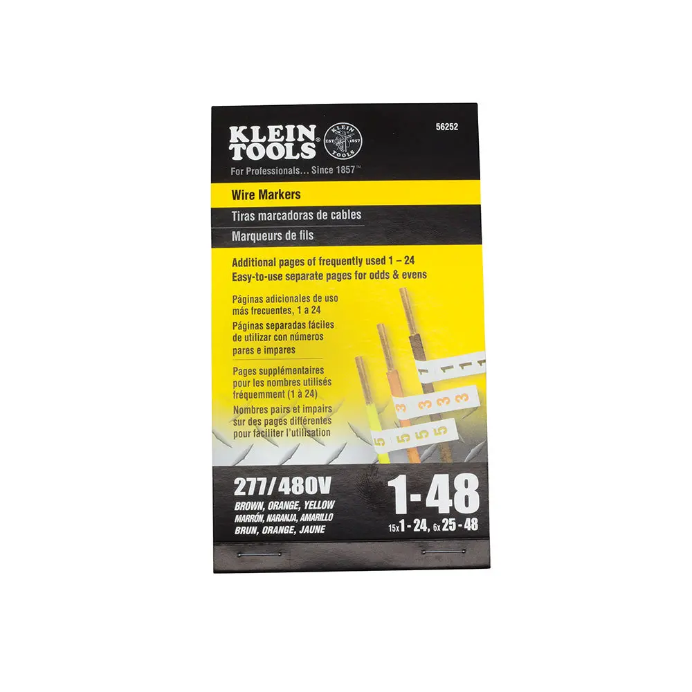 Wire Marker Book 277/480V 3 Phase 1-48 1
