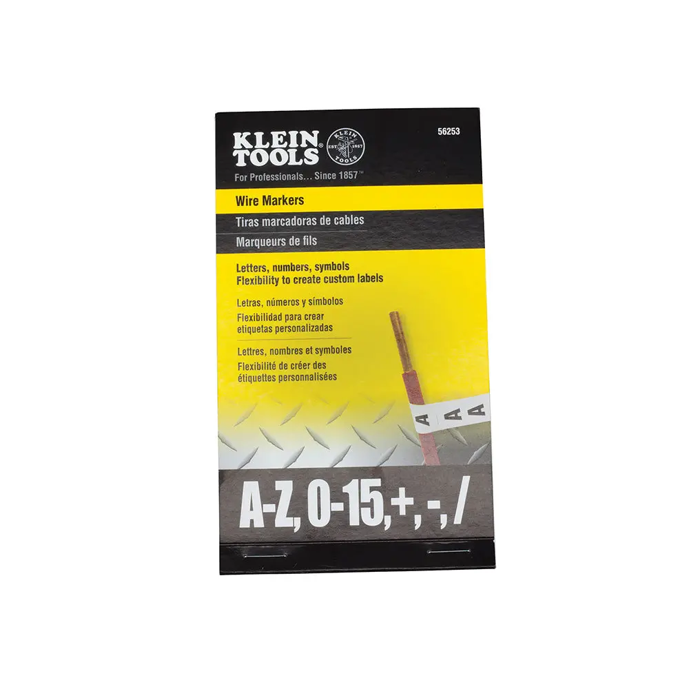 Wire Marker Book-Black Letters, Numbers And Symbols 1