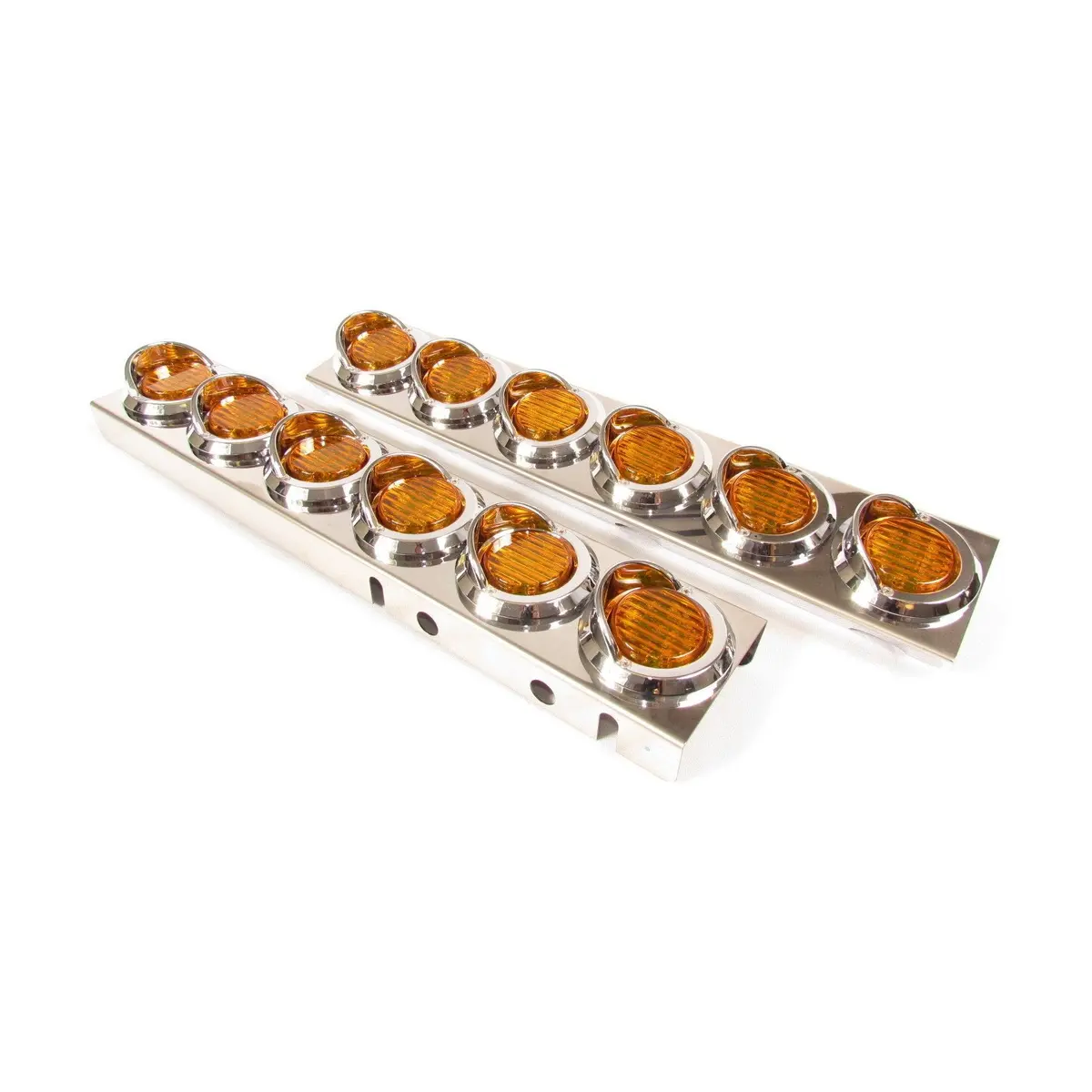 Fortpro Stainless Steel Led Sealed Marker Light Bar With 6 Amber 2" Lights | F235299 1