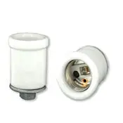 10065 White Glazed Porcelain Lampholder With 1/8" Cap + Ring, 660W 250V 1