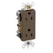 16262 Brown Decora Duplex Receptacle, 2-Pole, 3-Wire, 15A 125V 1