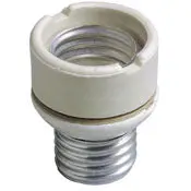 2004 White Unglazed Lampholder With 2 Pull Chains, Aluminum Screw Shell & Gasket 1