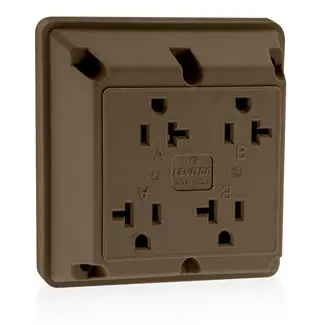 21254 Brown Receptacle 4-In-1, 2-Pole, 3-Wire, Grounding, 20A 125V 1