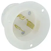 2315 White Inlet Flanged 2-Pole 3-Wire L5-20P 20A 125V 1