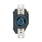 2320 Black Receptacle - Locking 3-Pole 3-Wire Nema L6-20, 20A 250V 1