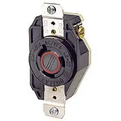 2340 Black Receptacle Locking, 2-Pole 3-Wire Nema L8-20, 20A 480Vac 1