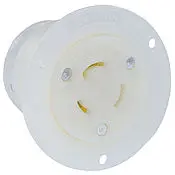 2366 White Outlet Flanged 3-Pole 3-Wire L10 20R 20A 125/250V 1
