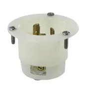 2375 White Inlet Flanged 3-Pole 3-Wire L11-20P 20A 250V 1
