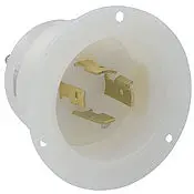 2415 White Inlet Flanged 3-Pole 4-Wire L14-20P 20A 125/250V 1