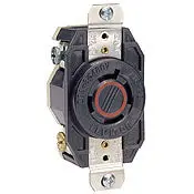 2430 Black Receptacle Locking 3-Pole 4-Wire 3-Phase L16-20 20A 480V 1