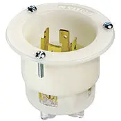 2435 White Inlet Flanged, 3-Pole 4-Wire, 3-Phase, L16-20P, 20A 480V 1