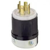 2441 Black 4-Pole 4-Wire 3-Phase Plug, 20A 120/208V Locking L18-20P 1
