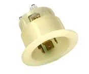2445 White Inlet Flanged 4-Pole 4-Wire 3-Phase L18-20P 20A 120/208V 1