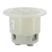 2446 White Flanged Outlet - 4-Pole, 4-Wire, 3-Phase, L18-20R, 20A, 120/208V 1