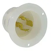 2455 White Inlet Flanged 4-Pole 4-Wire 3-Phase L19-20P 20A 277/480V 1