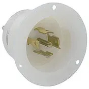 2515 White Inlet Flanged 4-Pole 5-Wire, 3-Phase L21-20P 20A 120/208V 1