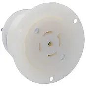 2516 White Outlet Flanged 4-Pole 5-Wire 3-Phase L21-20R 20A 120/208V 1