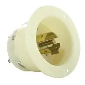 2545 White Inlet Flanged 4-Pole 5-Wire 3-Phase L23 20P 20A 347/600V 1