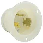 2655 White Inlet Flanged 2-Pole 3-Wire L9 30P 30A 600Vac 1
