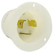 2675 White Inlet Flanged 3-Pole 3-Wire 3-Phase L11 30P 30A 250V 1