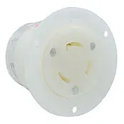 2676 White Outlet Flanged 3-Pole 3-Wire 3-Phase L11-30R 30A 250V 1