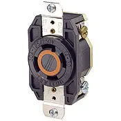 2710 Black Receptacle Locking 3-Pole 4-Wire L14-30 30A 125/250V 1