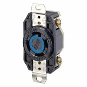 2720 Black Locking Receptacle, 3-Pole 4-Wire, 3-Phase, L15-30, 30A 250V 1