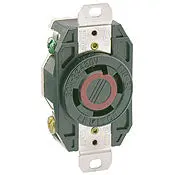 2730 Black Receptacle Locking 3-Pole 4-Wire 3-Phase L16-30 30A 480V 1