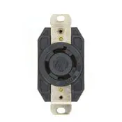 2740 - Black Locking Receptacle, 3-Pole 4-Wire, 3-Phase, L17-30, 30A 600V 1